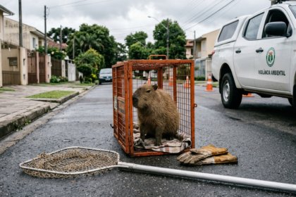 Animal silvestre apareceu em área urbana e foi resgatado: o que fazer se um bicho desses surgir perto de casa?