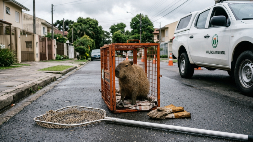Animal silvestre apareceu em área urbana e foi resgatado: o que fazer se um bicho desses surgir perto de casa?